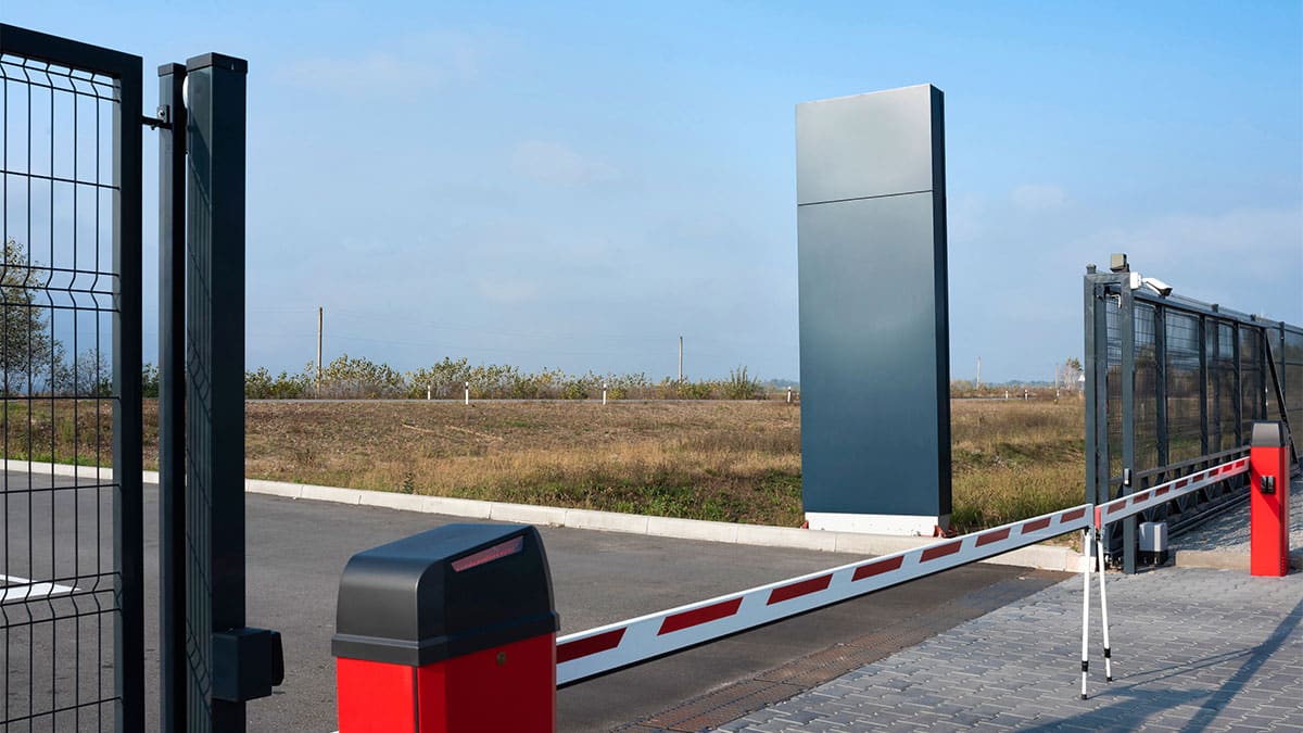 A Security Gate On A Private Business Property